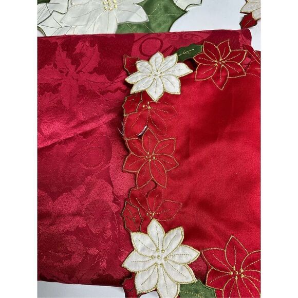 Christmas Table Set 5 Pcs Tablecloth 2 Placemats Centerpiece Mat Pot Holder Note - Picture 10 of 15